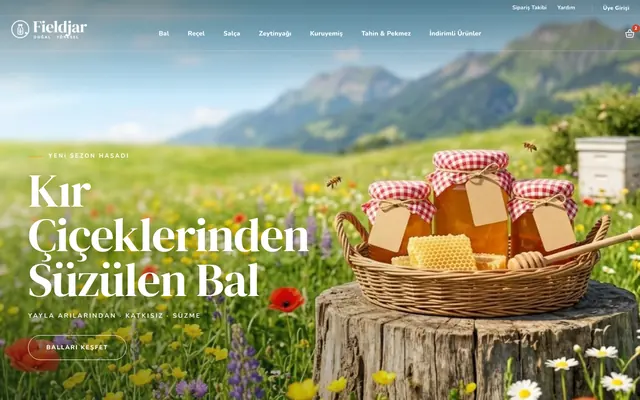 Fieldjar teması, gıda mağazası anasayfası