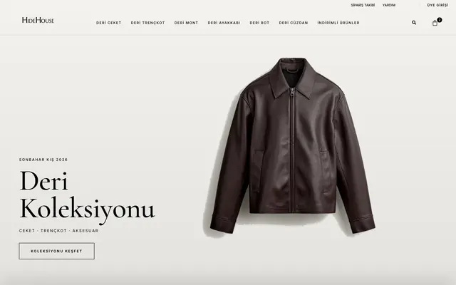 Hidehouse teması, giyim mağazası anasayfası