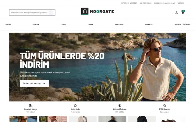 Moorgate teması, giyim mağazası anasayfası
